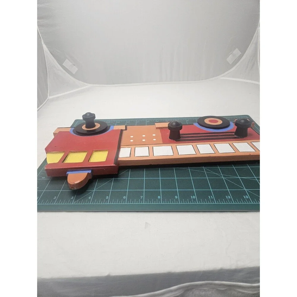 Vintage Wooden Fire Truck Wall Hook Mount